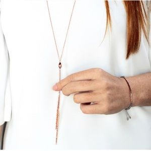 Gorjana long lariat necklace in rose gold